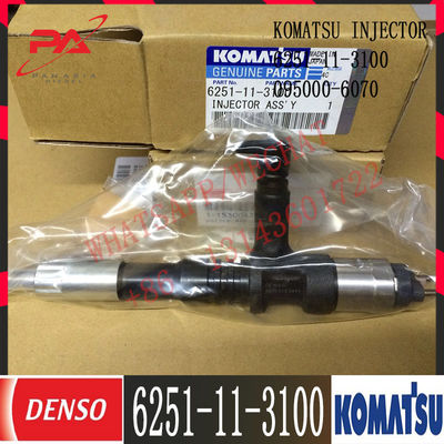 6251-11-3100 Komatsu Diesel PC400-8 6D125E Engine Fuel Injector 6251-11-3100 095000-6070