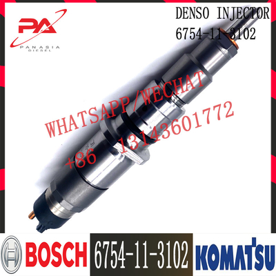 6745-11-3102 Komatsu PC300-8 Excavator Diesel SAA6D114E-3 Engine Fuel Injector 6745-11-3100 6745-11-3102