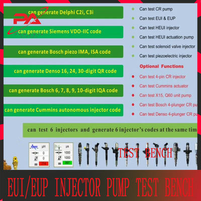 ISO9001 JZ805 Heui Common Rail Diesel Test Bench