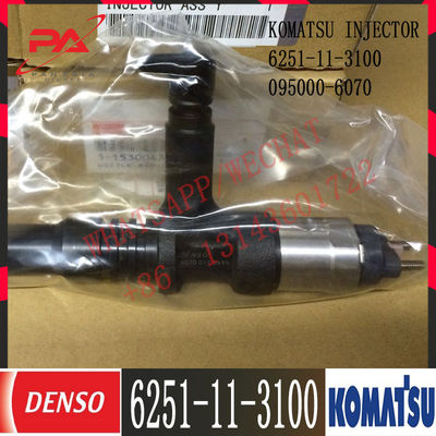 6251-11-3100 Komatsu Diesel PC400-8 6D125E Engine Fuel Injector 6251-11-3100 095000-6070