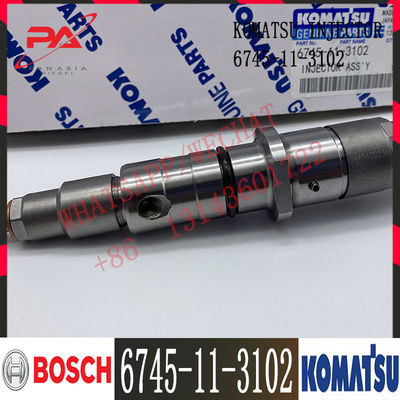 6745-11-3102 Komatsu PC300-8 Excavator Diesel SAA6D114E-3 Engine Fuel Injector 6745-11-3100 6745-11-3102