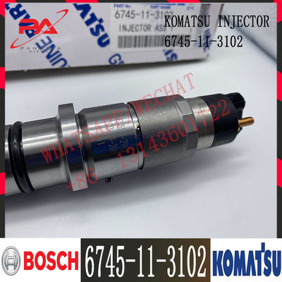 6745-11-3102 Komatsu PC300-8 Excavator Diesel SAA6D114E-3 Engine Fuel Injector 6745-11-3100 6745-11-3102